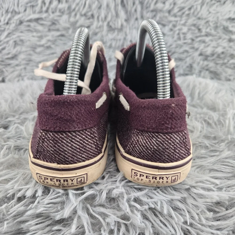 Sperry Womens 8.5 Burgundy Twill Suede STS90690 Boat Shoes‎